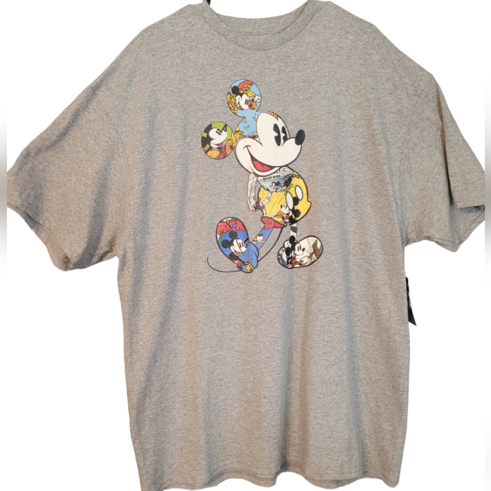 Disney Gray Mickey Mouse Short Sleeve Tee XXL New Tags